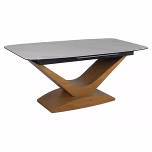 Stół rozkładany DOLCE CERAMIC 180/240x95 - biały mat/dąb
