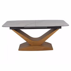 Stół rozkładany DOLCE CERAMIC 180/240x95 - biały mat/dąb