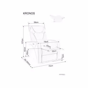 Fotel rozkładany KRONOS Velvet - cappuccino Bluvel 38