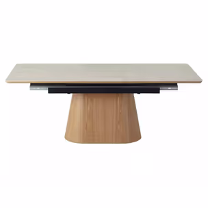Stół rozkładany MONACO 160/200x90 - beżowy mat/dąb