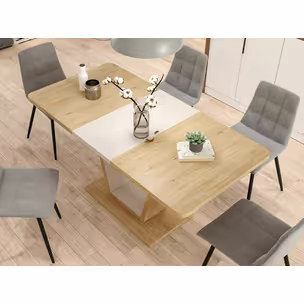Stół rozkładany NIGEL 120/160x80 - dąb cremona torro/kaszmir