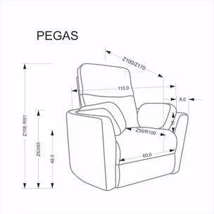 Fotel wypoczynkowy PEGAS - musztardowy