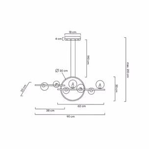 MOOSEE Lampa wisząca ALURE LINE TWIN 90 - czarny