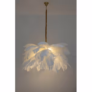 MOOSEE Lampa wisząca TIFFANY 135 - biały/mosiądz