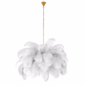 MOOSEE Lampa wisząca TIFFANY 135 - biały/mosiądz