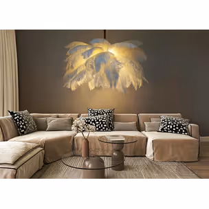 MOOSEE Lampa wisząca TIFFANY 135 - biały/mosiądz