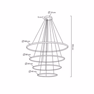 MOOSEE Lampa wisząca RING SLIM M - złoty