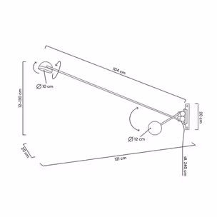 MOOSEE Lampa ścienna GEAR - czarny