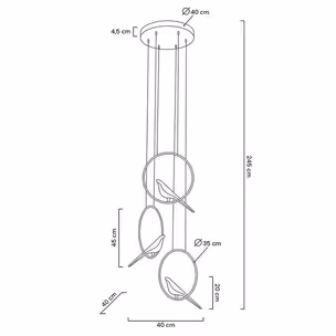 MOOSEE Lampa wisząca BIRD DISC - złoty