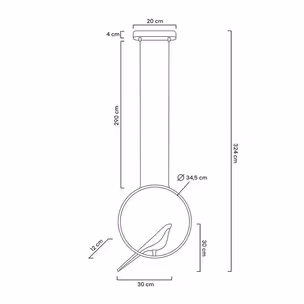 MOOSEE Lampa wisząca BIRD - złoty