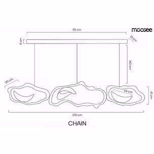 MOOSEE Lampa wisząca CHAIN - złoty