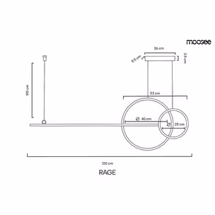 MOOSEE Lampa wisząca RAGE - złoty