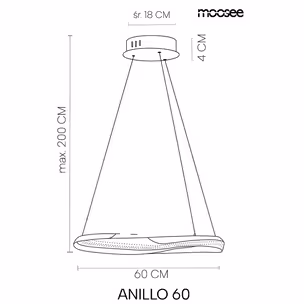 MOOSEE Lampa wisząca ANILLO 60 - złoty