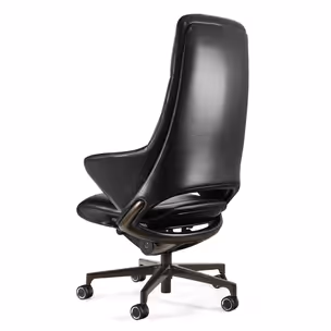 Fotel gabinetowy OMEGA skóra naturalna - czarny