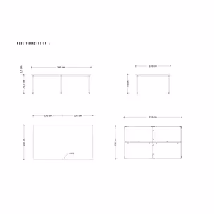 Biurko NOBE WORKSTATION 4 - biały