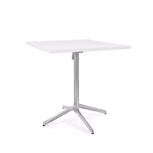 Stolik z odchylanym blatem NEXUS 80x80 - biały/stal