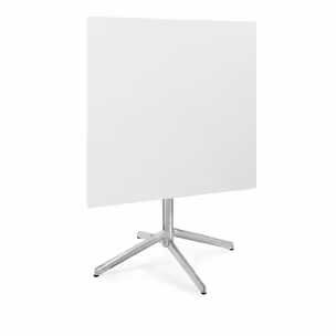Stolik z odchylanym blatem NEXUS 80x80 - biały/stal