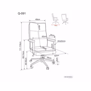 Fotel obrotowy Q-091 - szary Noelle 09