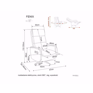 Fotel rozkładany FENIX Raven - ciemny beżowy