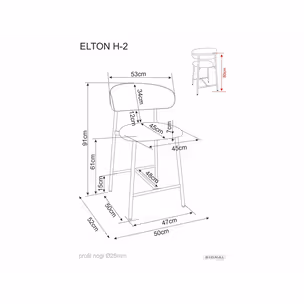 Hoker tapicerowany ELTON H-2 Brego - beżowy Brego 34/kaszmir