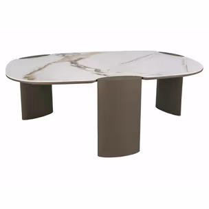 Ława ADORO B CERAMIC 105x65 - biały Amber Bianco / miedziany