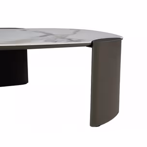 Ława ADORO B CERAMIC 105x65 - biały Amber Bianco / miedziany