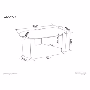 Ława ADORO B CERAMIC 105x65 - biały Amber Bianco / miedziany