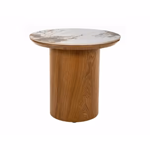 Ława RONDO 45 cm - biały pandoro/dąb