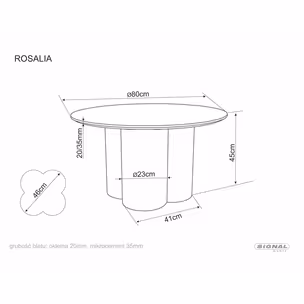 Ława okrągła ROSALIA 80 cm - dąb