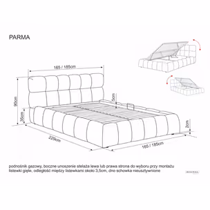 Łóżko z pojemnikiem PARMA Raven 160x200 - beżowy Raven 24