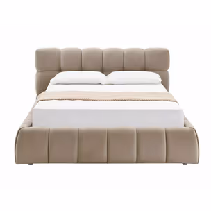 Łóżko z pojemnikiem PARMA Velvet 140x200 - ciemny beżowy Bluvel 40