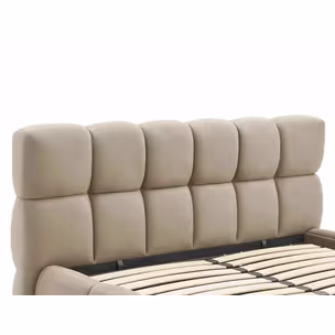 Łóżko z pojemnikiem PARMA Velvet 160x200 - ciemny beżowy Bluvel 40