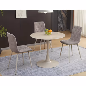 Stół okrągły AMADEO 90 cm - beżowy/kaszmir