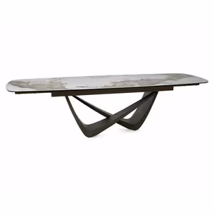 Stół rozkładany MARANELLO CERAMIC 200/290x98 - biały połysk/miedziany