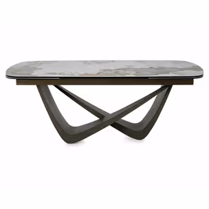 Stół rozkładany MARANELLO CERAMIC 200/290x98 - biały połysk/miedziany