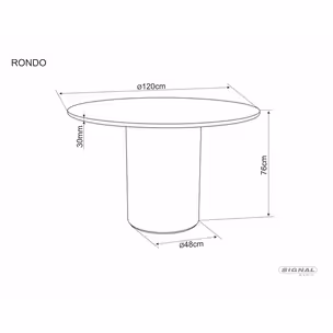 Stół okrągły RONDO CERAMIC 120 cm - biały połysk/orzech