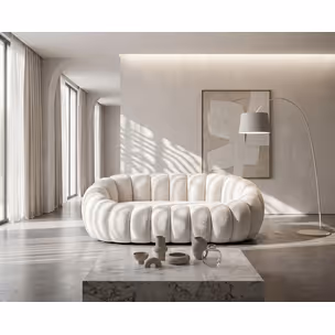 Sofa 2-osobowa GASPAR XL boucle - kremowy