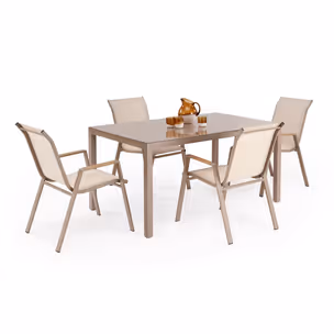 Stół ogrodowy HOVER 150x90 - beżowy/cappuccino