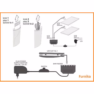 Oświetlenie 5 LED niebieskie High Glossy Furniture