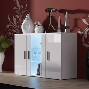 Komoda SIMPLE 3D - biały połysk