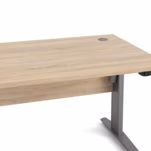 Biurko PRIMA 150 z elektryczną regulacją nóg - dąb/szary