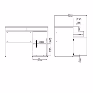 Biurko FUNCTION PLUS 1D1S - czarny