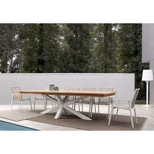 Stół do ogrodu rozkładany PALMDALE 200-300x100 - biały