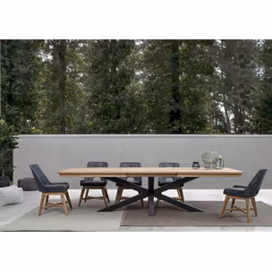Stół do ogrodu rozkładany PALMDALE 200/300x100 - czarny
