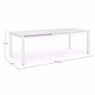 Stół rozkładany KONNOR WHITE 160-240x100
