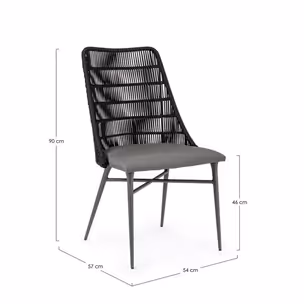 Krzesło ogrodowe TABLITA CHARCOAL - czarny/szary