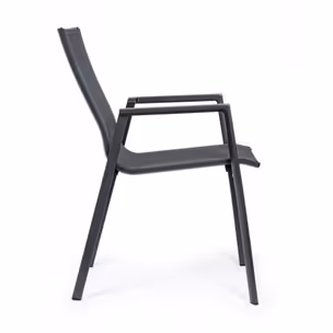Krzesło ogrodowe z podłokietnikami KRION CHARCOAL - antracyt