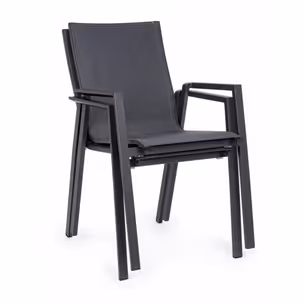 Krzesło ogrodowe z podłokietnikami KRION CHARCOAL - antracyt