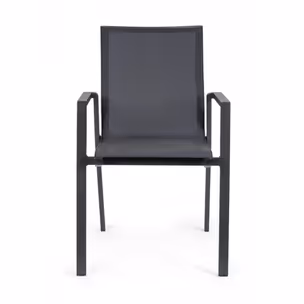 Krzesło ogrodowe z podłokietnikami KRION CHARCOAL - antracyt