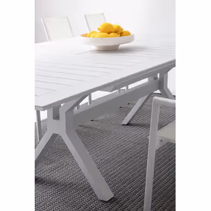 Stół ogrodowy rozkładany KENYON WHITE 180/240x100 - biały